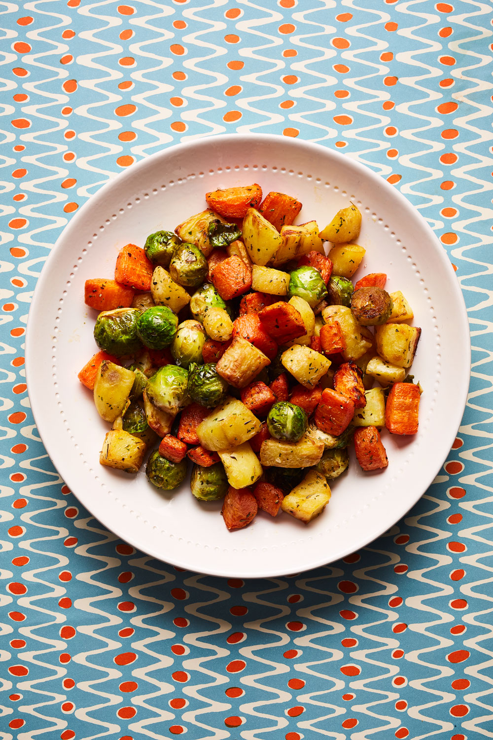 A plate of root vegetables