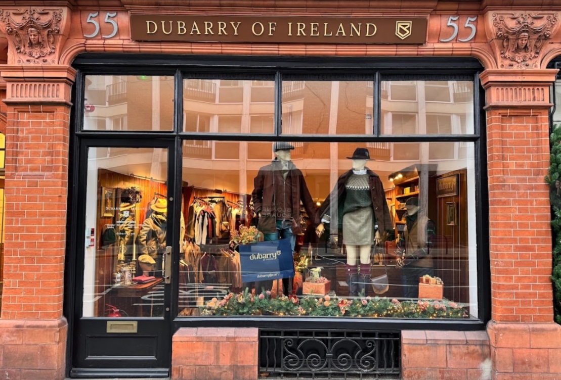 Exterior shot of new Dubarry of Ireland shop in Chelsea