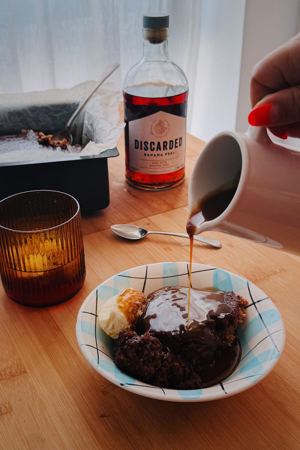 Sticky toffee and rum pudding