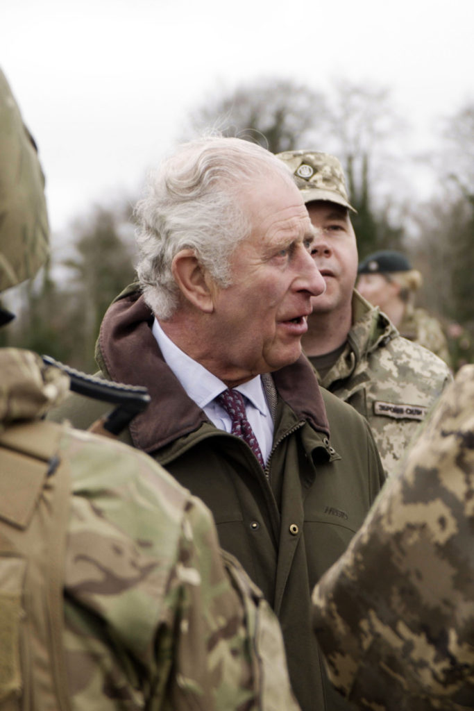 King Charles III talking with Ukraine soldiers in 2023 BBC documentary King Charles III: The Coronation Year.