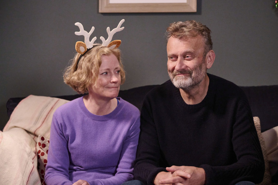 Sue (CLAIRE SKINNER) & Pete (HUGH DENNIS) in the 2024 Outnumbered Christmas special