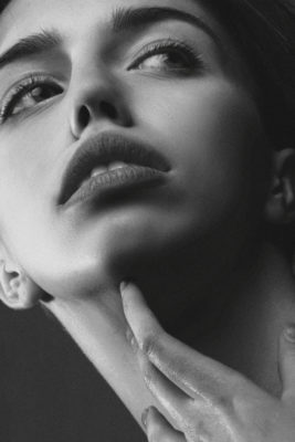 Black and white image of a woman's face | aesthetic treatment trends 2025