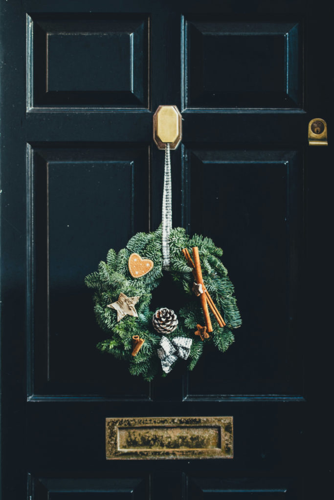 Door with wreath | Christmas stress tips