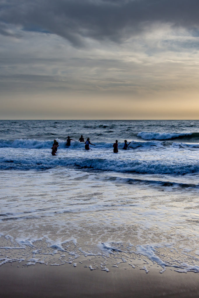 People swimming on New Year's Day