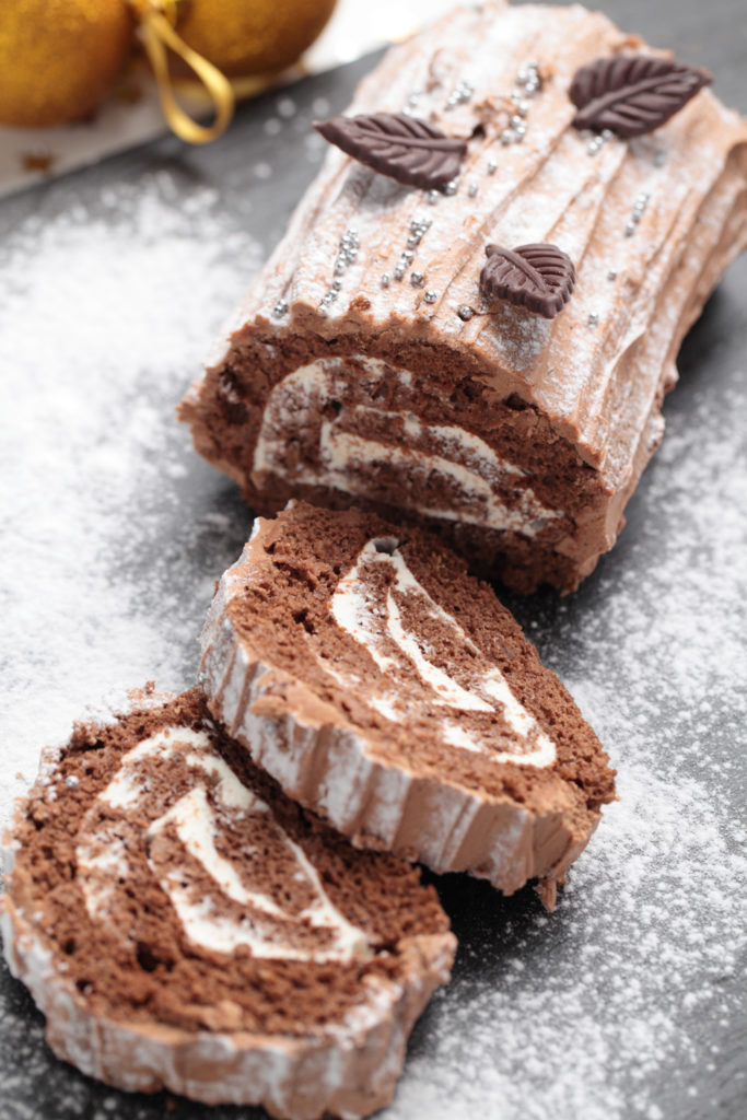 Chocolate yule log