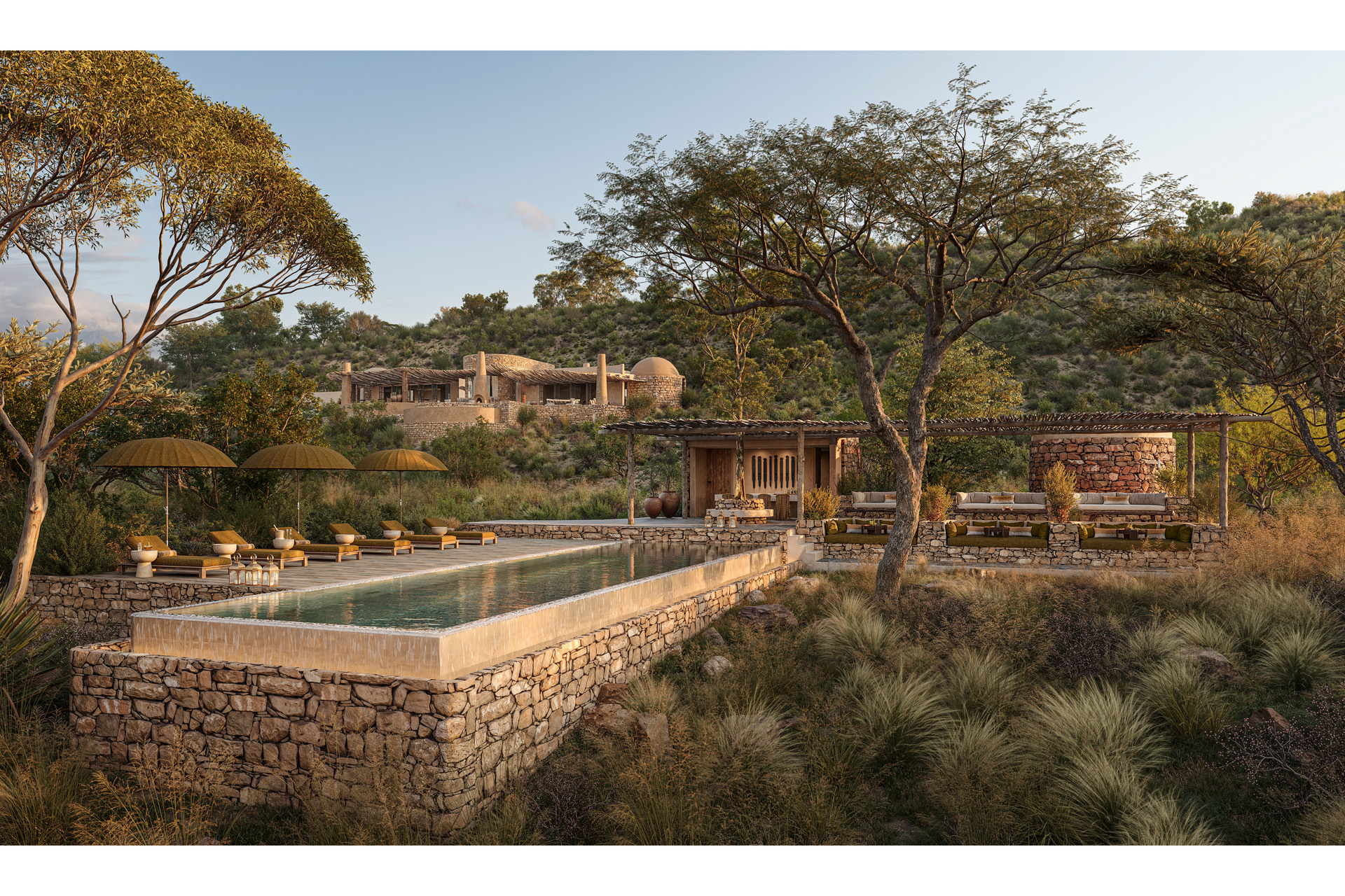 A digital render of new safari camp, andBeyond Suyian Lodge