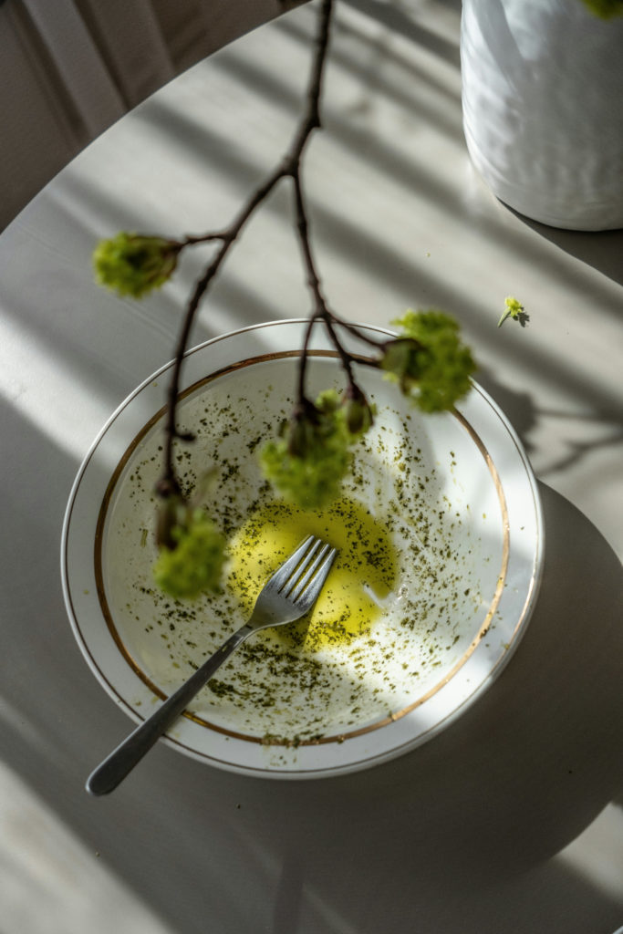 Olive oil in bowl for hair mask