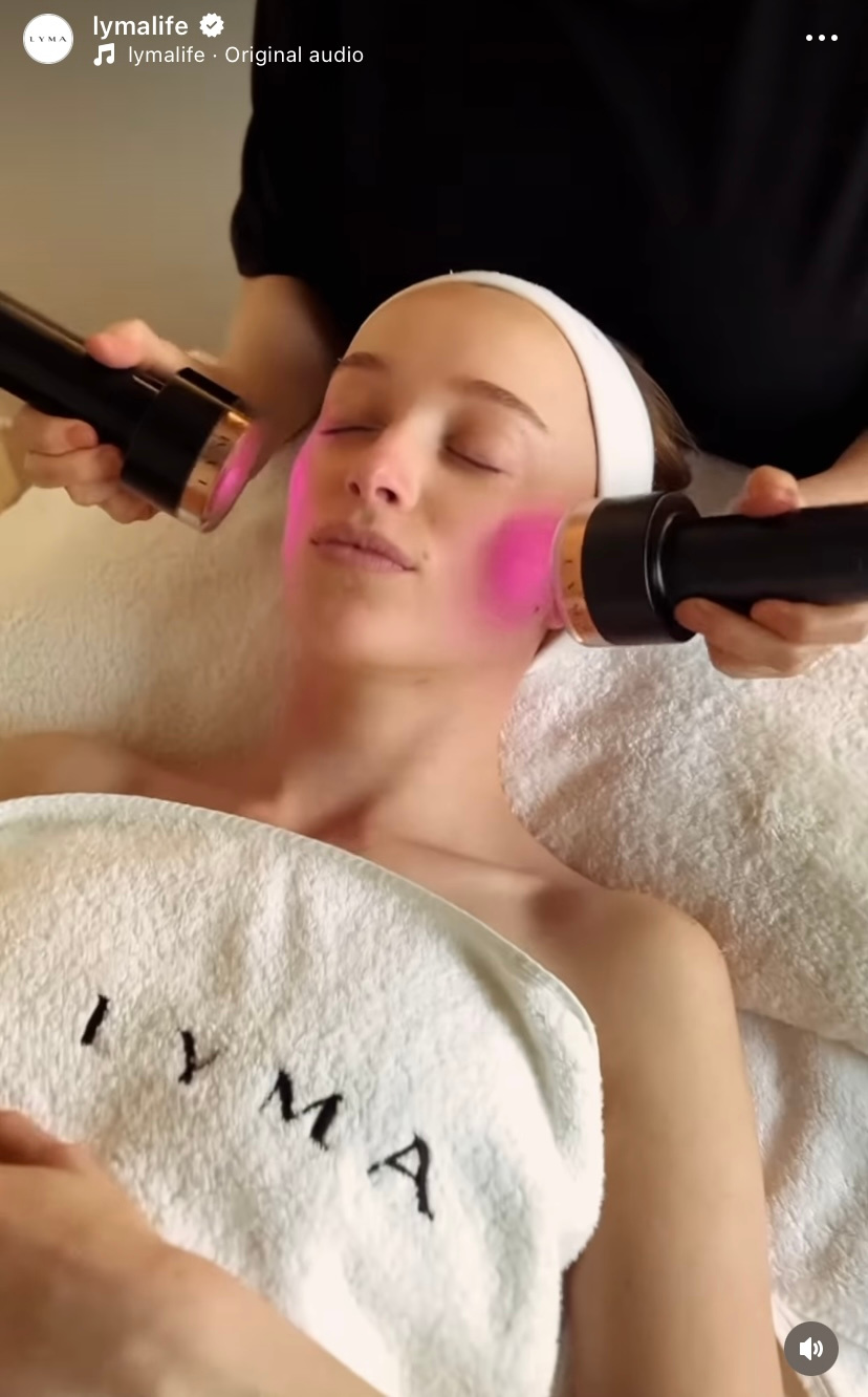 Phoebe Dynevor getting facial treatment