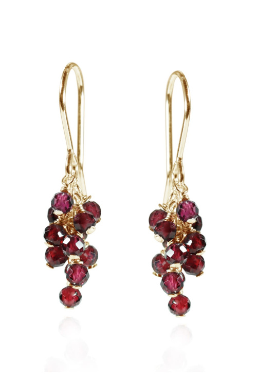 Red cluster earrings | Capricorn jewellery