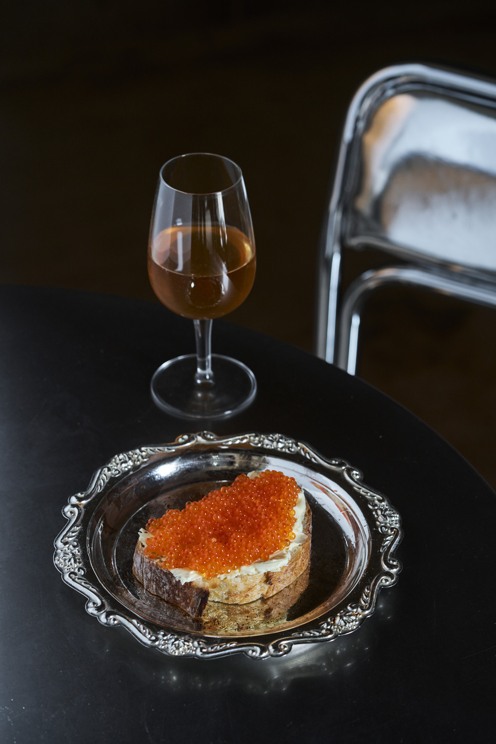 Caviar and wine