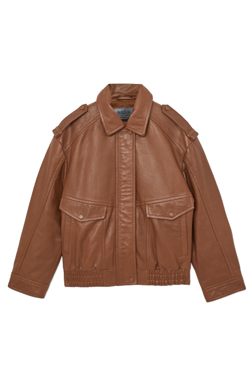 Brown leather jacket