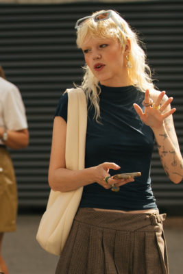 Woman with shullet haircut