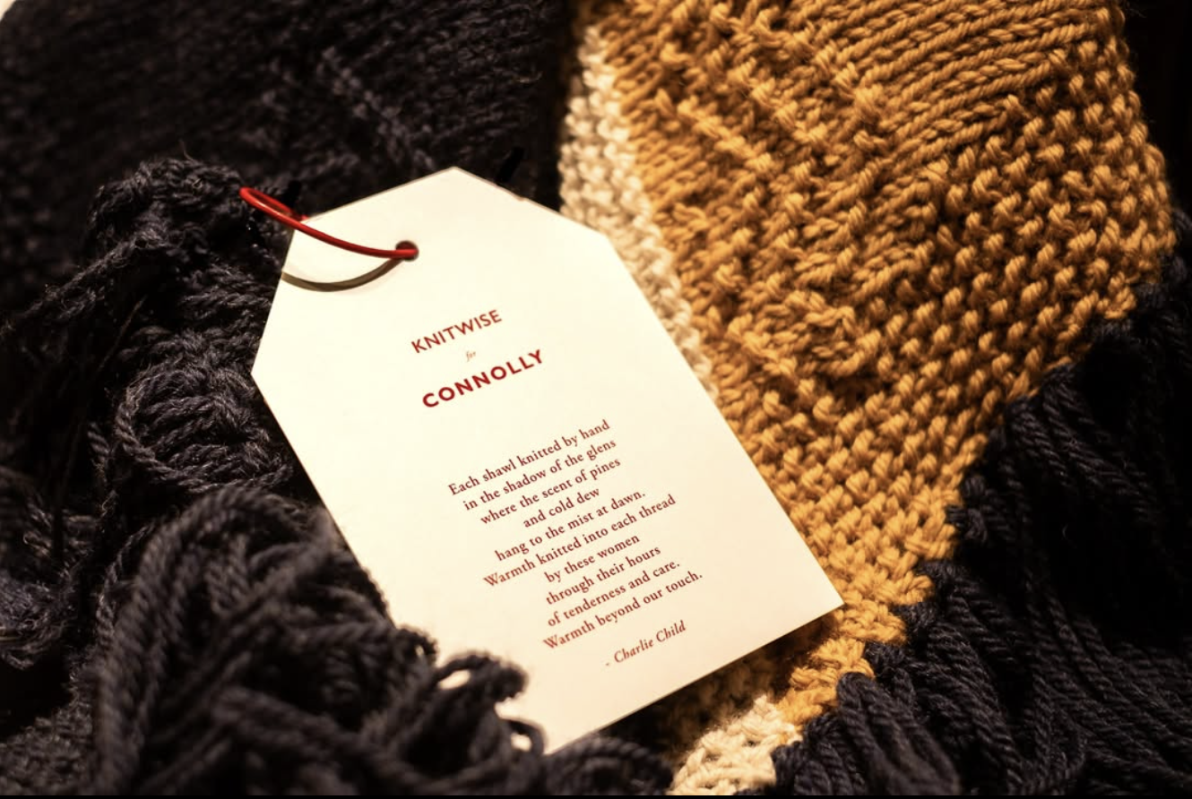 Label on a Knitwise shalw at 