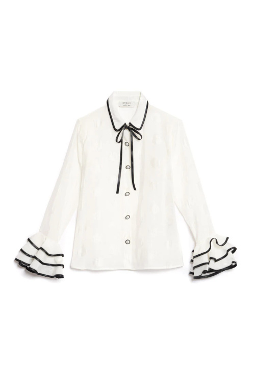 White frilly shirt