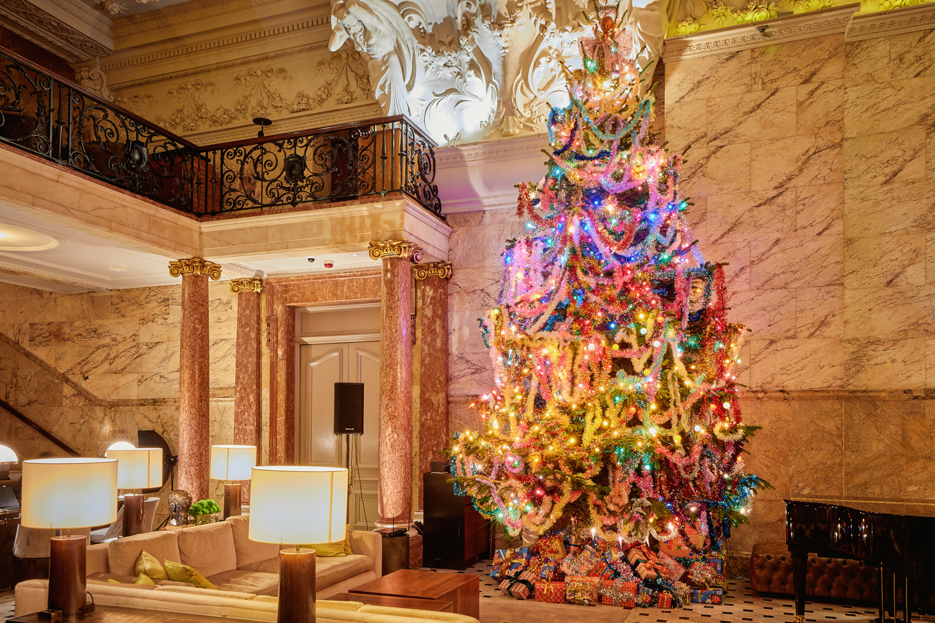 Multi-coloured Christmas tree