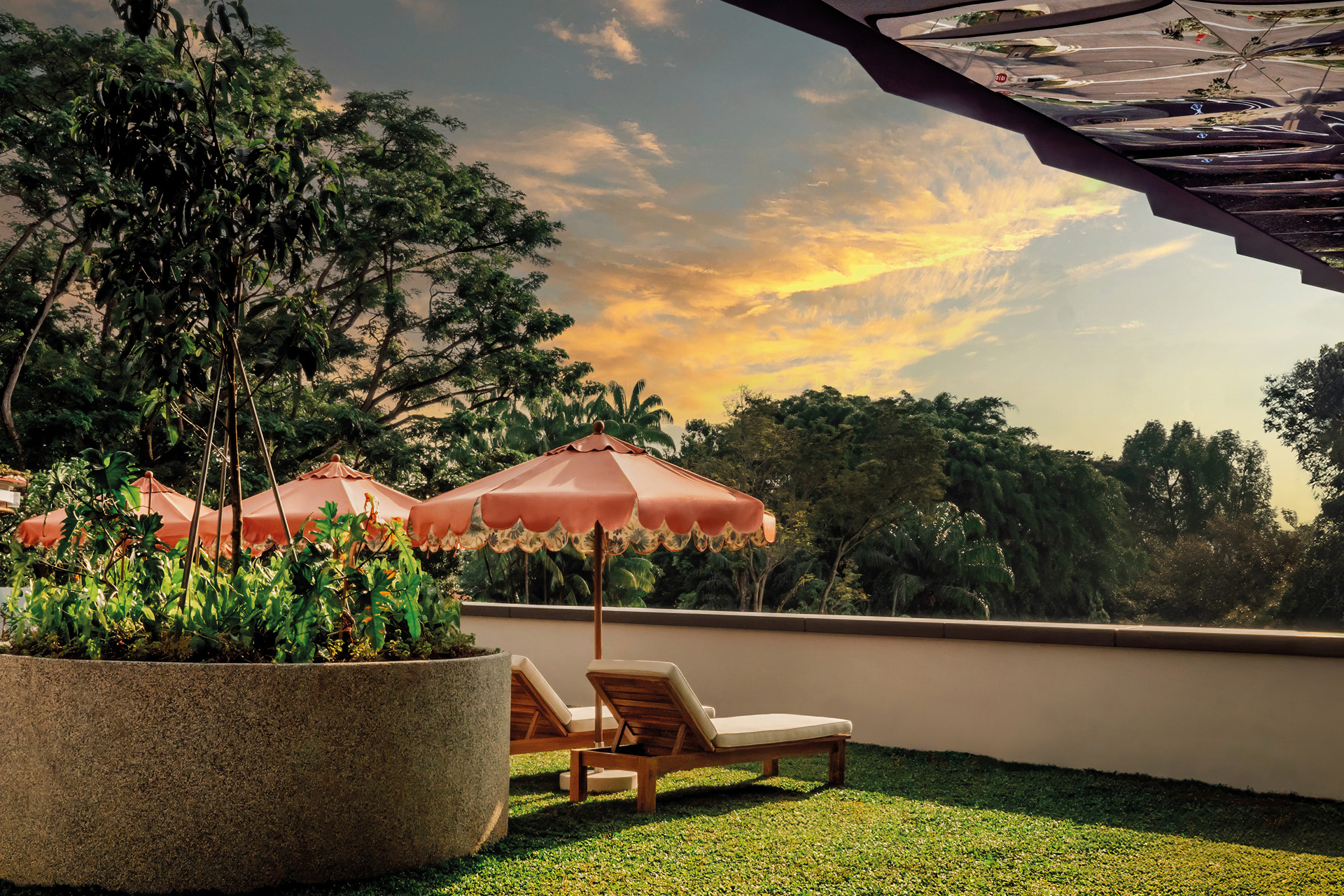 Sun loungers in Singapore