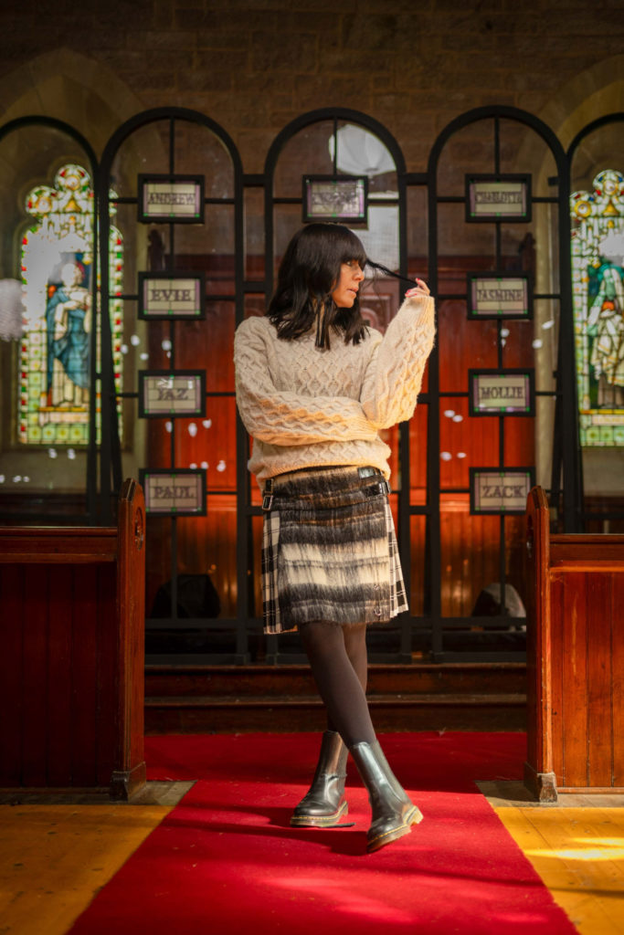 Claudia Winkleman in The Traitors country-inspired outfit