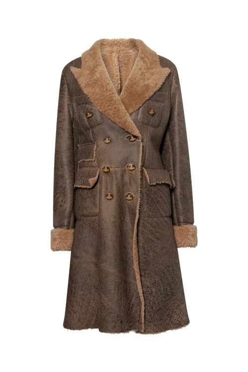 Brown shearling coat
