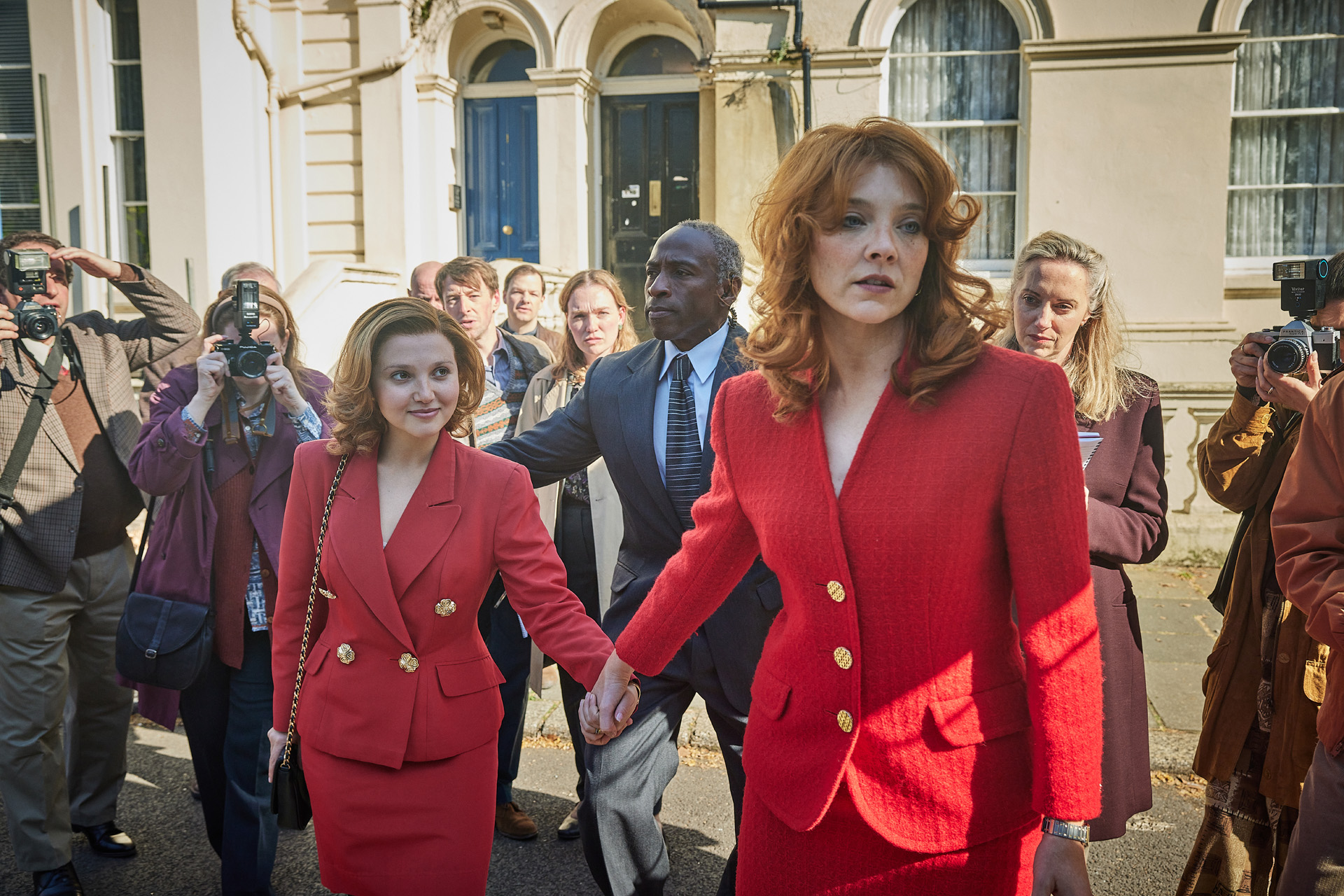 MIA McKENNA-BRUCE as Jane Andrews & NATALIE DORMER as Sarah Ferguson in The Lady