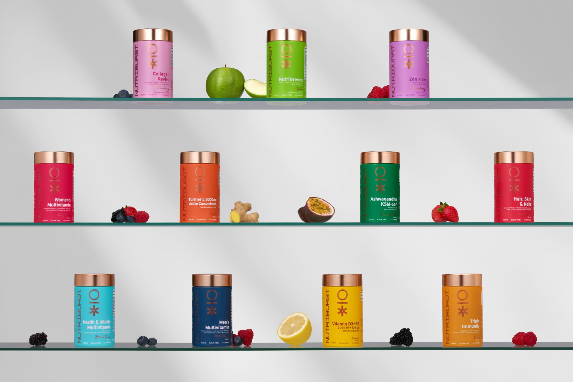 Shelves of colourful Nutriburst gummies