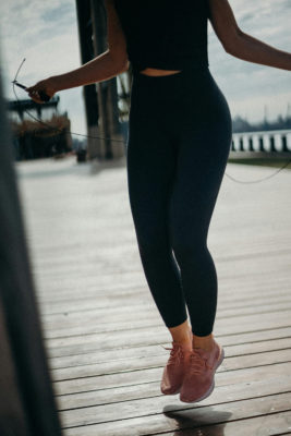 Woman skipping