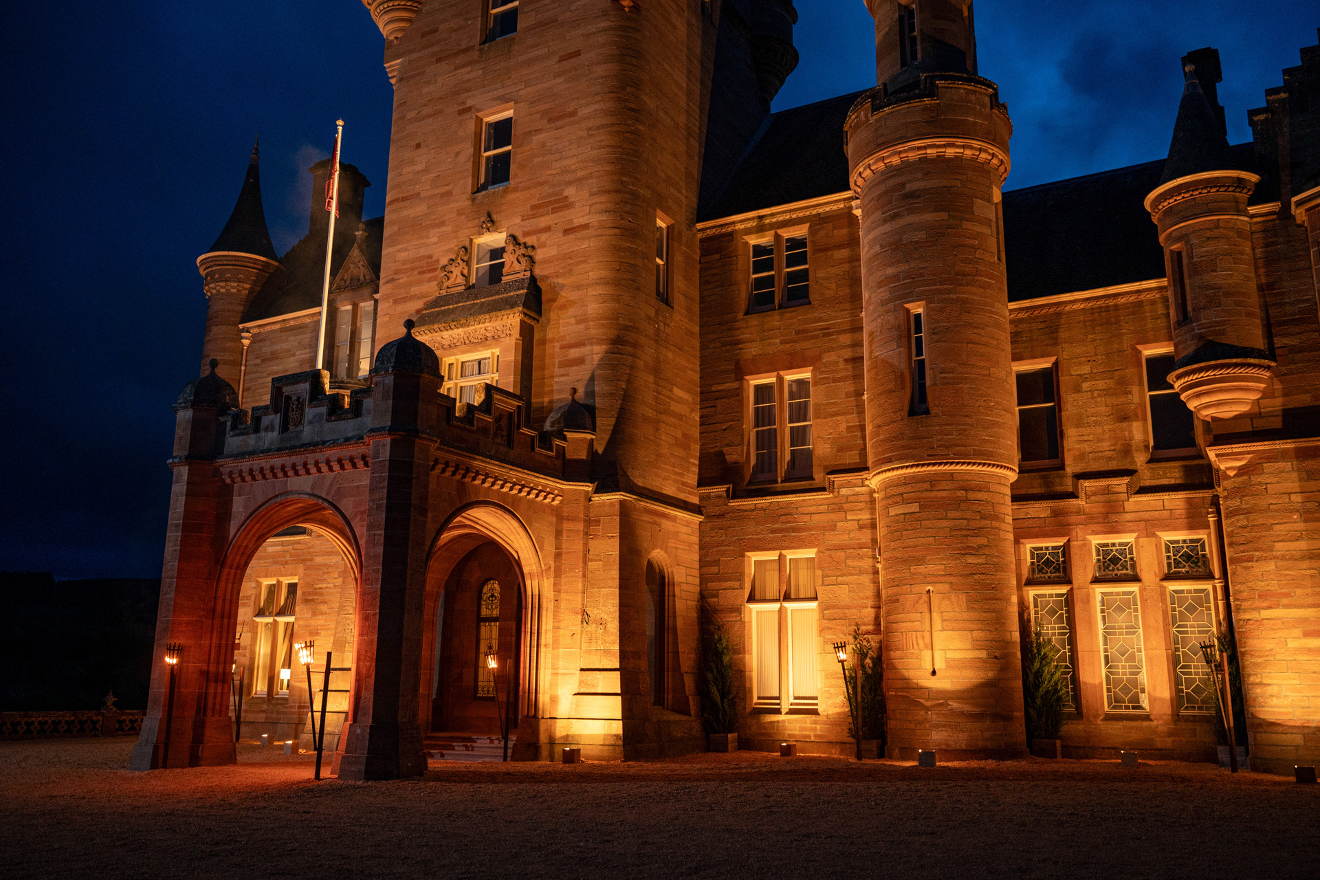 Ardross Castle at night