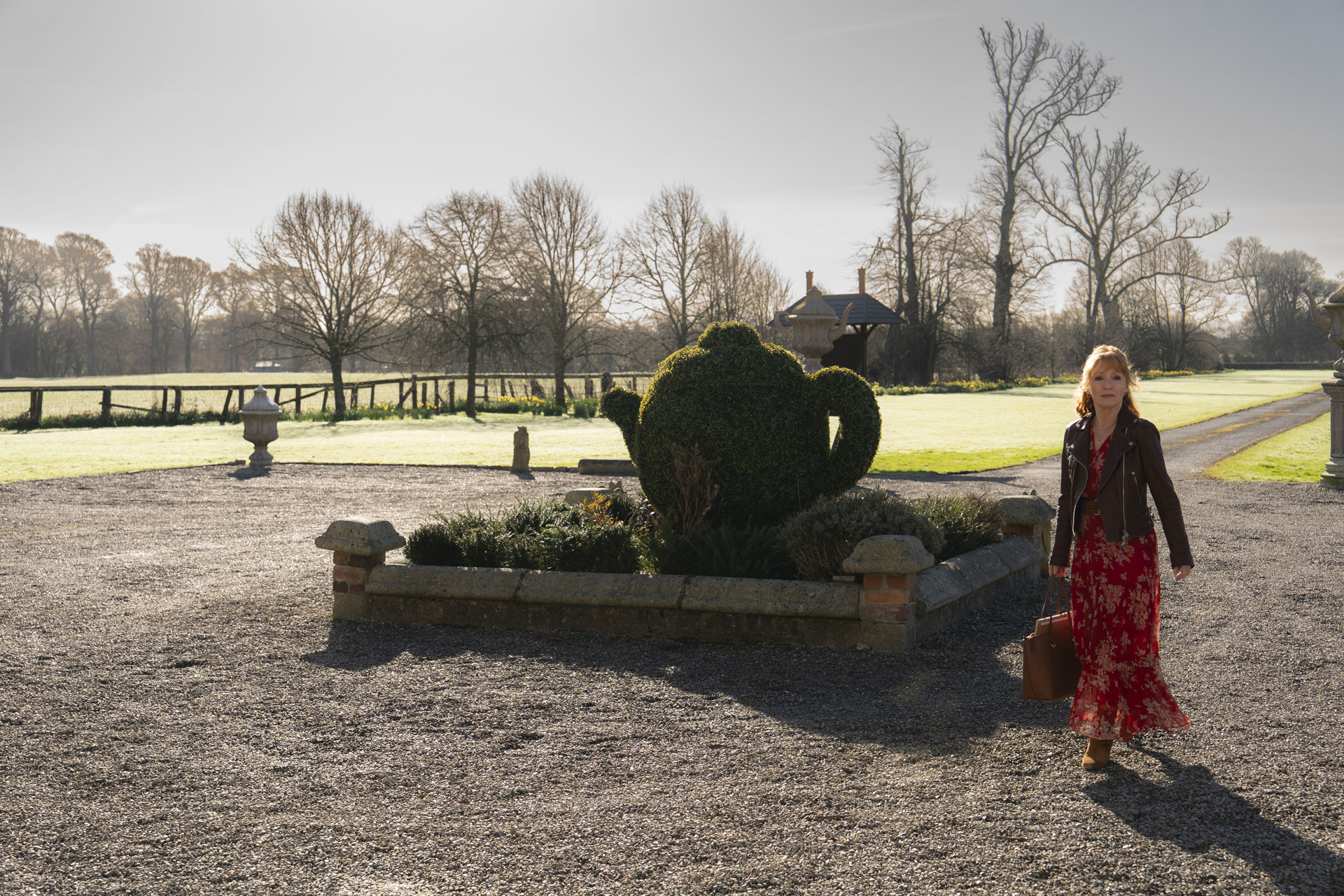 Susan Ryeland (LESLEY MANVILLE) in Marble Hall Murders.