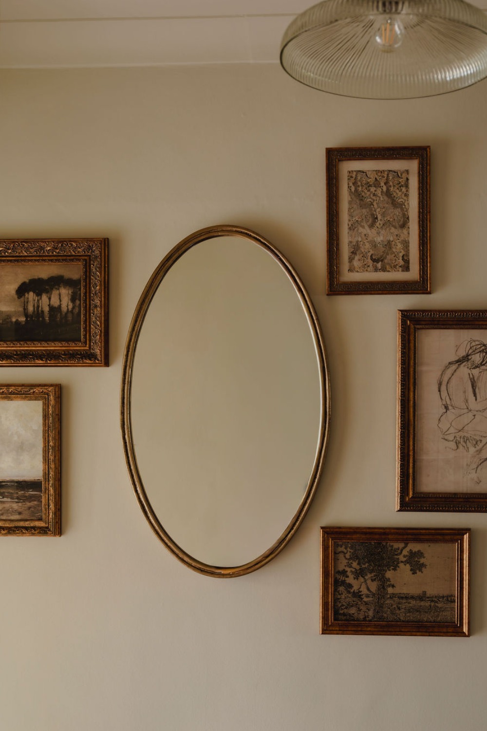 Mirror and art on a wall