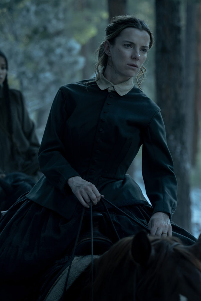 Betty Gilpin as Sara Rowell in Episode 102 of American Primeval.