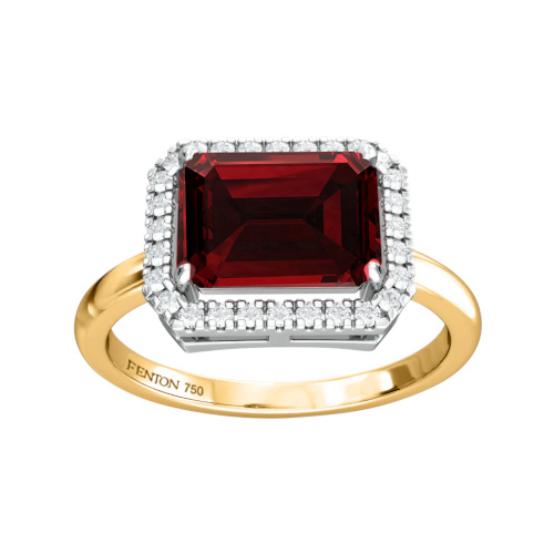 Gold ring with red stone