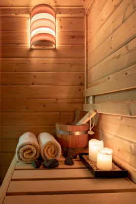 Sauna with towels