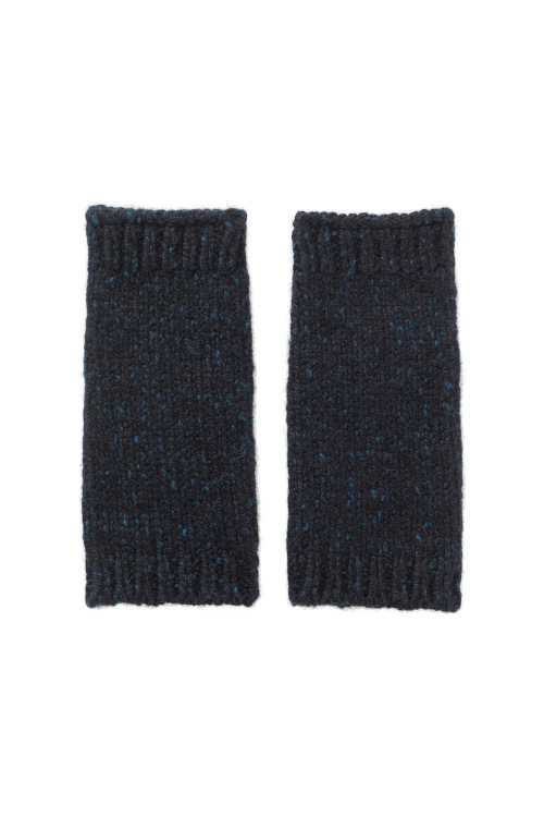 Grey fingerless gloves