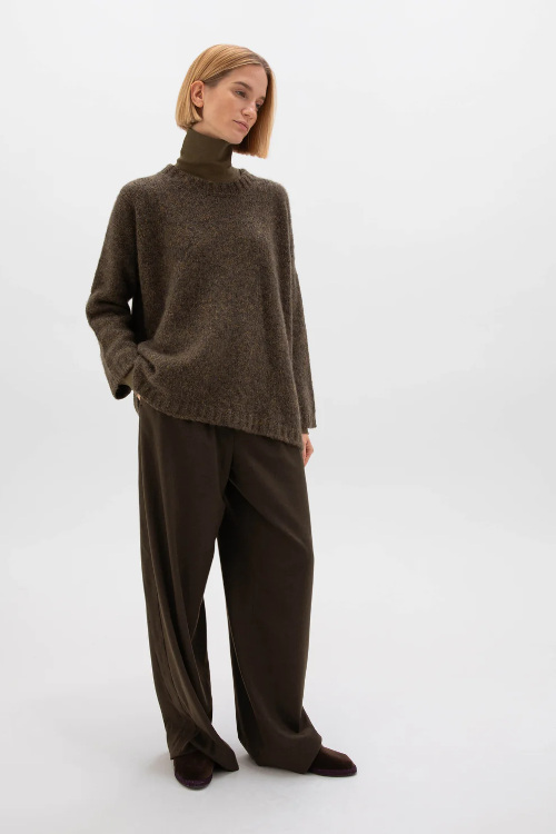Woman in knitted jumper