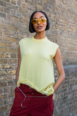 Woman with crob cut