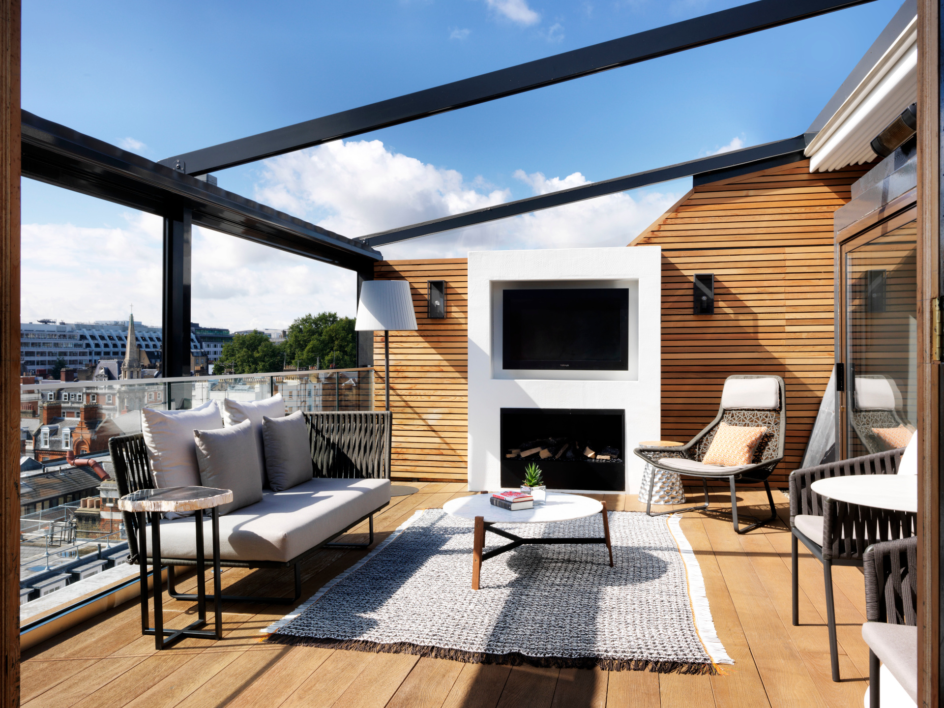 Outdoor terrace sitting room
