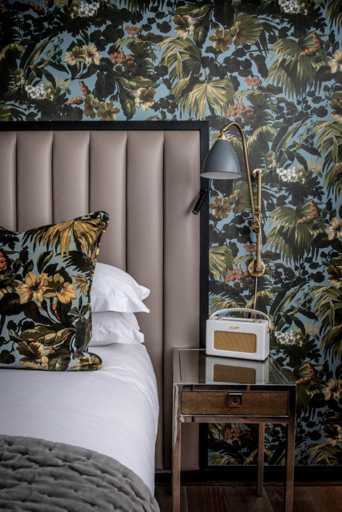 Close up of bed and wall