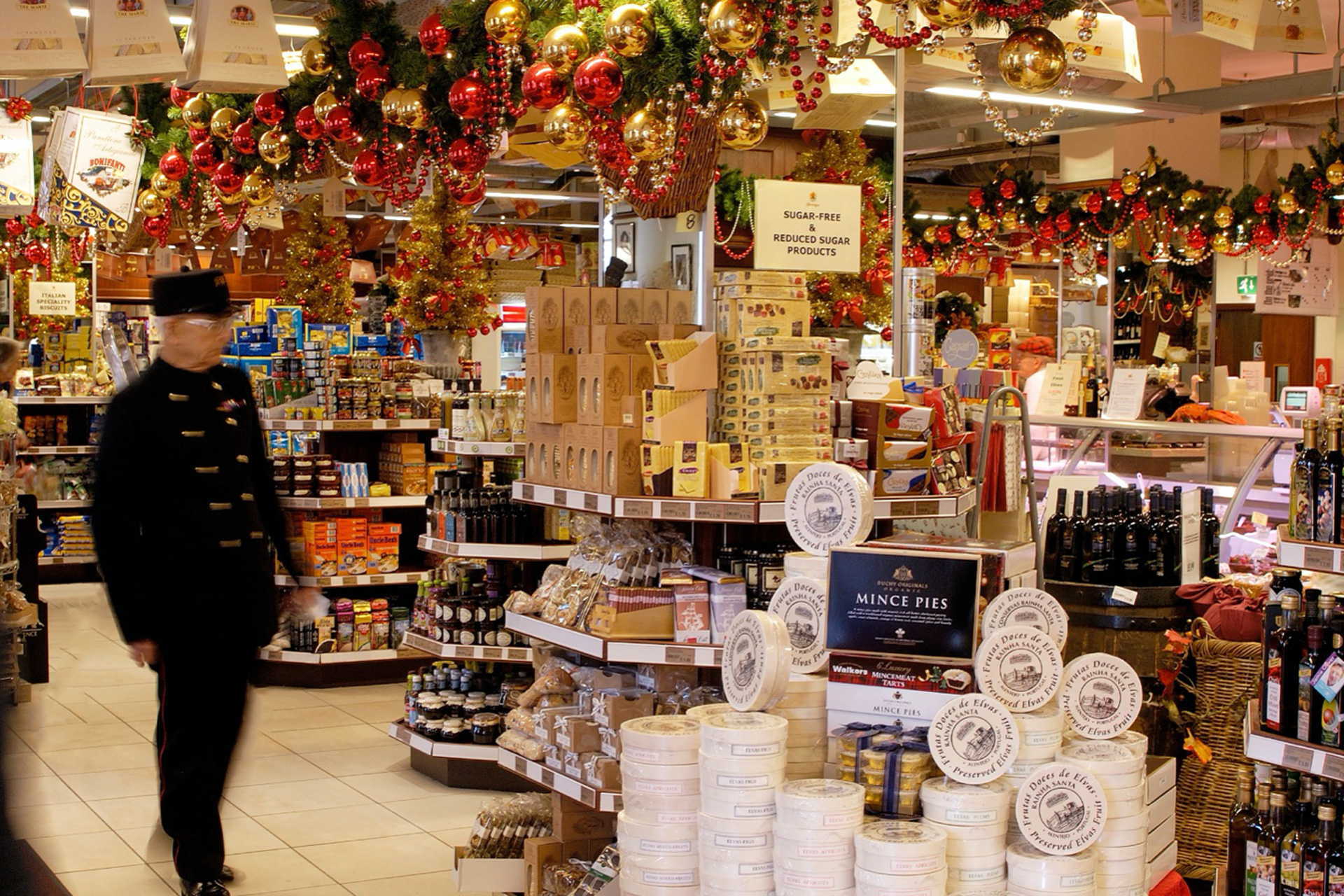 Partridges food store at Christmas