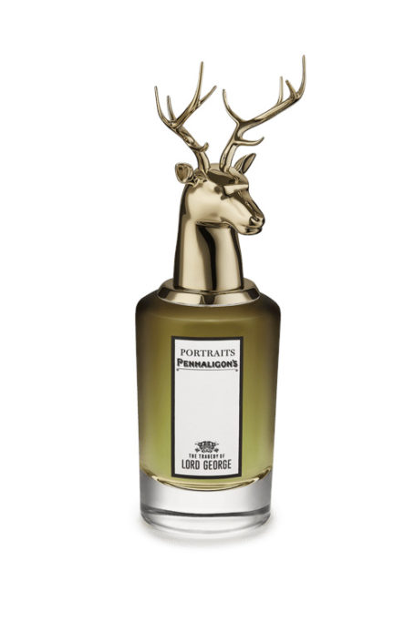 Perfume bottle with stag head