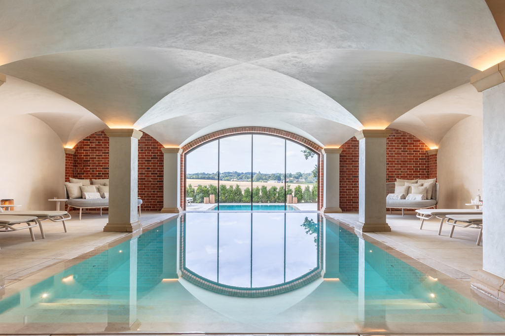 The indoor spa pool