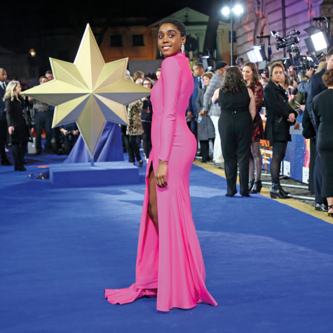 Lashana Lynch at the Marvel premiere London
