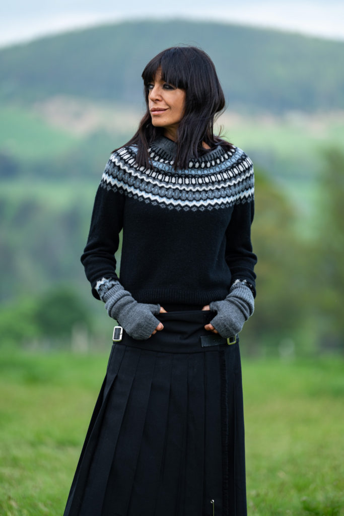 Claudia Winkleman in country outfit for The Traitors