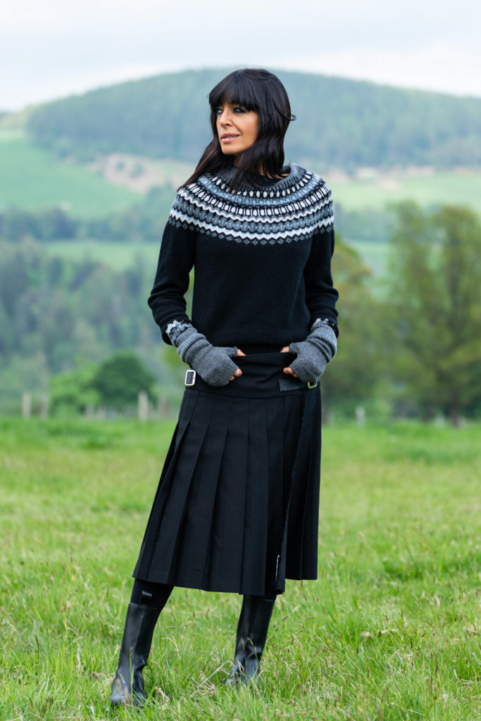 Claudia Winkleman in Fair Isle knitwear