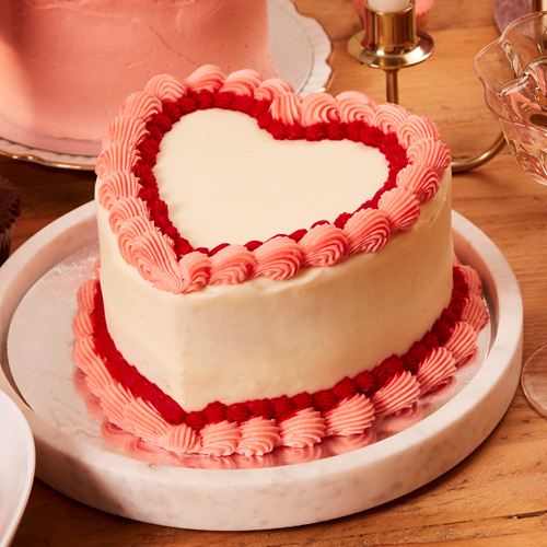 Heart-shaped cake