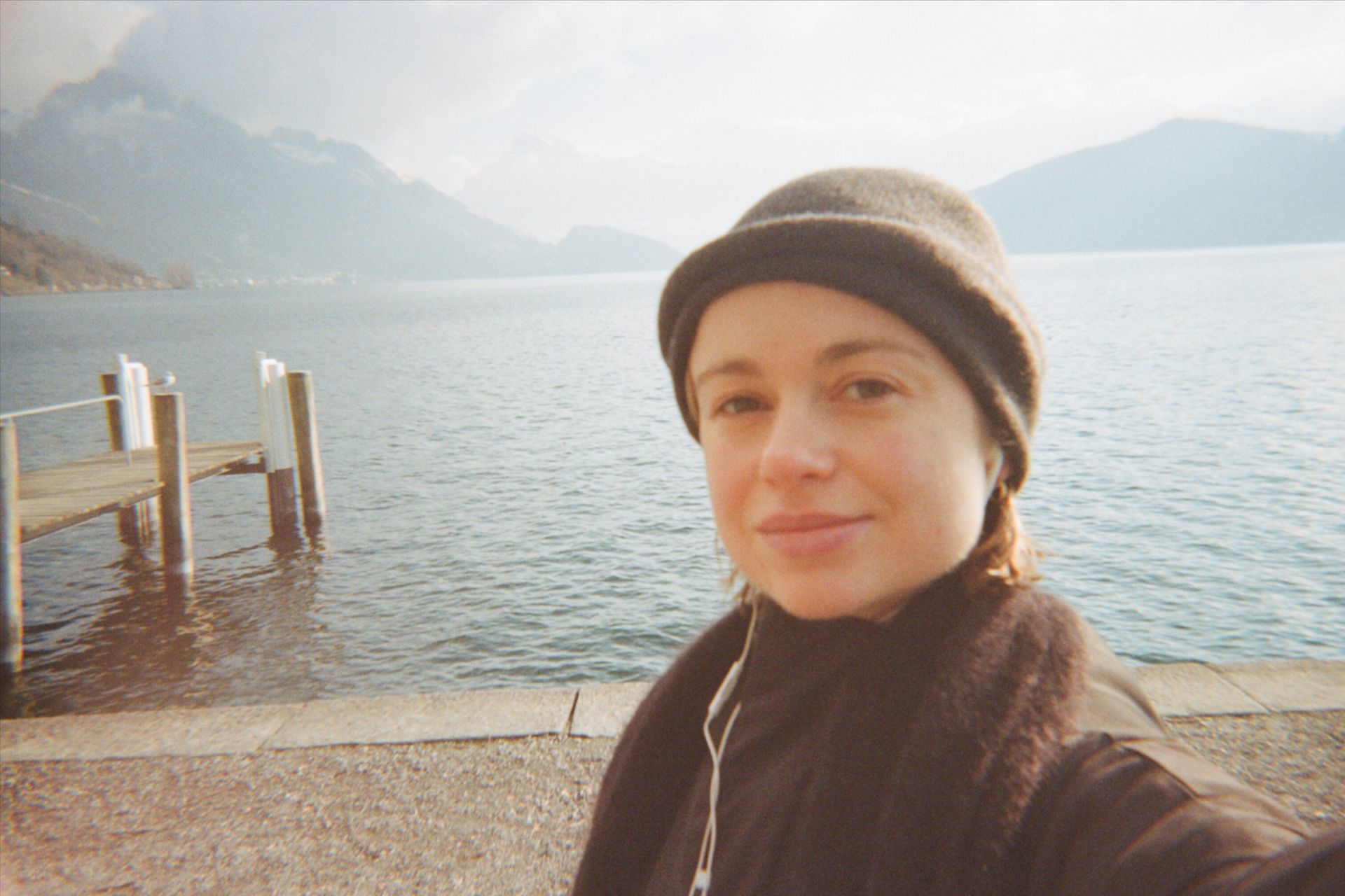 Amelia Windsor by the lake at Chenot Palace Weggis
