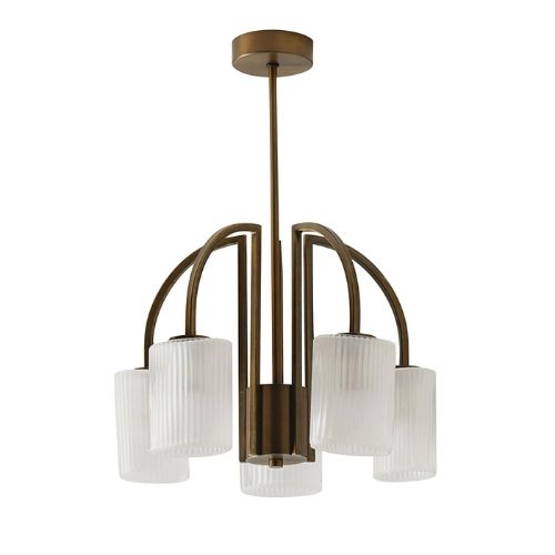 Chandelier with brass Art Deco design