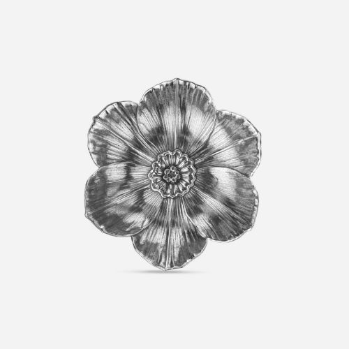 Silver flower-shaped dish