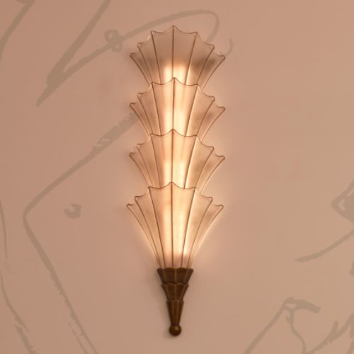 Art Deco fan light in frosted glass