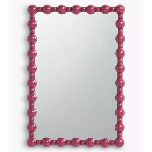 Cherry red bobbin framed mirror