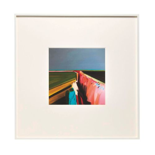 Square abstract print in white frame