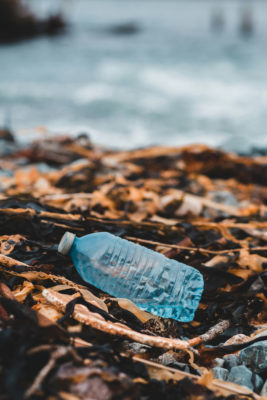 Plastic bottle on the beach